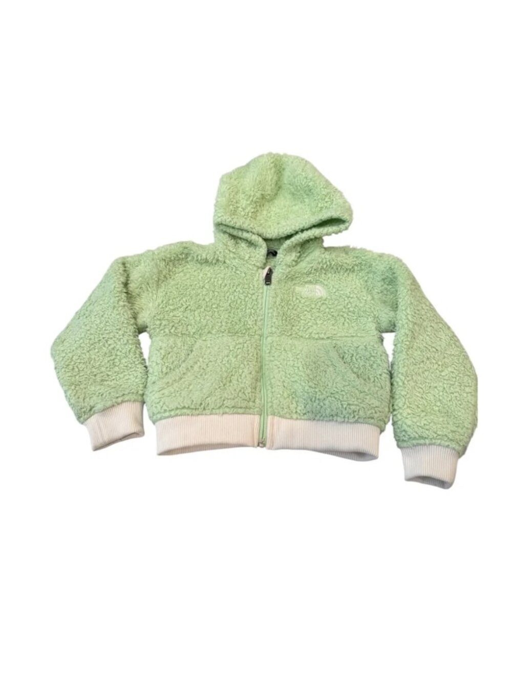 North Face Toddler Light Green Fleece Hooded Jacket 2T